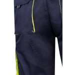 VL HEMERA. Bermudas stretch bicolor multibolsos (240g/m&sup2;), em algod&atilde;o (46%), EME (38%) e poli&eacute;ster (16%) - Azul marinho/Amarelo
