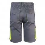 VL HEMERA. Bermudas stretch bicolor multibolsos (240g/m&sup2;), em algod&atilde;o (46%), EME (38%) e poli&eacute;ster (16%) - Cinzento/Amarelo