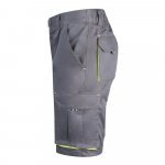 VL HEMERA. Bermudas stretch bicolor multibolsos (240g/m&sup2;), em algod&atilde;o (46%), EME (38%) e poli&eacute;ster (16%) - Cinzento/Amarelo