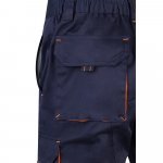 VL HEMERA. Bermudas stretch bicolor multibolsos (240g/m&sup2;), em algod&atilde;o (46%), EME (38%) e poli&eacute;ster (16%) - Azul marinho/Laranja