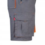 VL HEMERA. Bermudas stretch bicolor multibolsos (240g/m&sup2;), em algod&atilde;o (46%), EME (38%) e poli&eacute;ster (16%) - Cinzento/Laranja