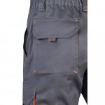 VL HEMERA. Bermudas stretch bicolor multibolsos (240g/m&sup2;), em algod&atilde;o (46%), EME (38%) e poli&eacute;ster (16%) - Cinzento/Laranja