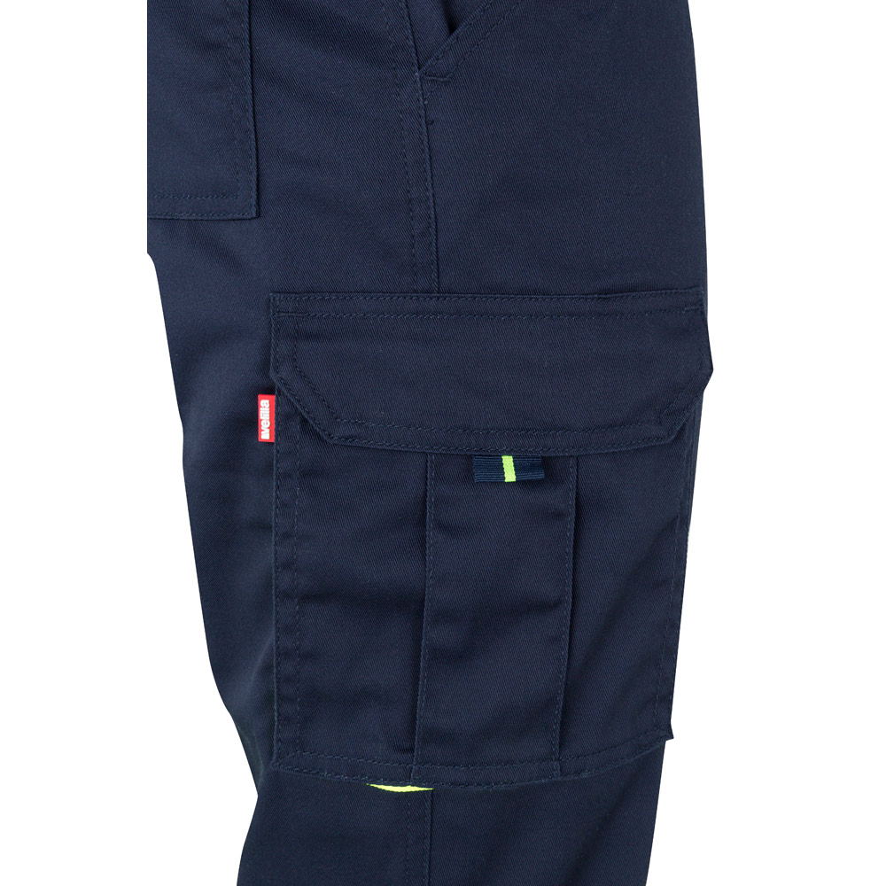 VL ZEUS LARGE. Pantaloni elasticizzati bicolore con diverse tasche (240g/m²), in cotone (46%), EME (38%) e poliestere (16%)