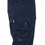 VL ZEUS LARGE. Pantaloni elastici cu buzunare multiple, &icirc;n două tonuri (240 g/m&sup2;), din bumbac (46%), EME (38%) și poliester (16%) - Albastru/Galben
