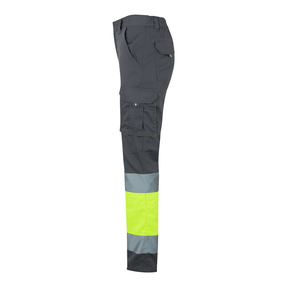 VL ZEUS LARGE. Pantaloni elasticizzati bicolore con diverse tasche (240g/m²), in cotone (46%), EME (38%) e poliestere (16%)