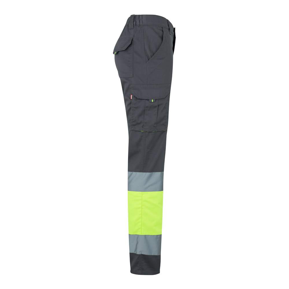 VL ZEUS LARGE. Pantaloni elasticizzati bicolore con diverse tasche (240g/m²), in cotone (46%), EME (38%) e poliestere (16%)