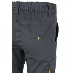 VL ZEUS LARGE. Pantaloni elastici cu buzunare multiple, &icirc;n două tonuri (240 g/m&sup2;), din bumbac (46%), EME (38%) și poliester (16%) - Gri/Galben