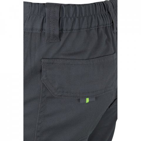 VL ZEUS LARGE. Pantaloni elastici cu buzunare multiple, &icirc;n două tonuri (240 g/m&sup2;), din bumbac (46%), EME (38%) și poliester (16%) - Gri/Galben