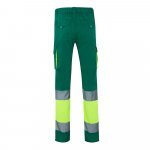 VL ZEUS LARGE. Pantaloni elastici cu buzunare multiple, &icirc;n două tonuri (240 g/m&sup2;), din bumbac (46%), EME (38%) și poliester (16%) - Verde/Galben