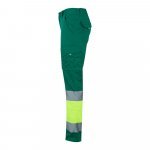 VL ZEUS LARGE. Pantaloni elastici cu buzunare multiple, &icirc;n două tonuri (240 g/m&sup2;), din bumbac (46%), EME (38%) și poliester (16%) - Verde/Galben