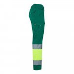 VL ZEUS LARGE. Pantaloni elastici cu buzunare multiple, &icirc;n două tonuri (240 g/m&sup2;), din bumbac (46%), EME (38%) și poliester (16%) - Verde/Galben