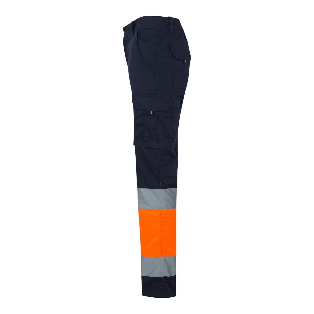 VL ZEUS LARGE. Pantaloni elasticizzati bicolore con diverse tasche (240g/m²), in cotone (46%), EME (38%) e poliestere (16%)