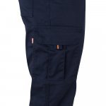VL ZEUS LARGE. Pantaloni elastici cu buzunare multiple, &icirc;n două tonuri (240 g/m&sup2;), din bumbac (46%), EME (38%) și poliester (16%) - Albastru/Portocaliu