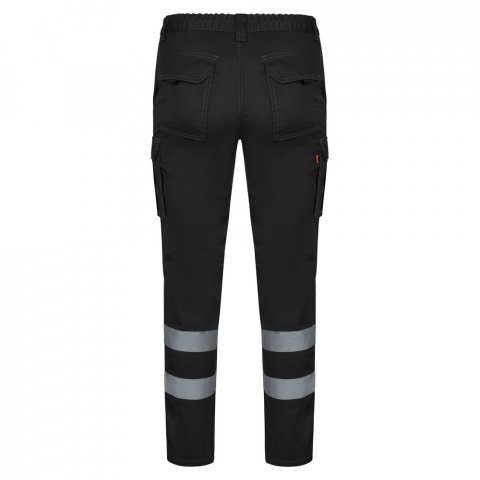 VL DIONYSUS. Pantaloni extensibili cu mai multe buzunare (240g/m&sup2;), din bumbac (46%), EME (38%) și poliester (16%) - Negru