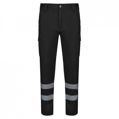 VL DIONYSUS. Pantaloni extensibili cu mai multe buzunare (240g/m&sup2;), din bumbac (46%), EME (38%) și poliester (16%) - Negru