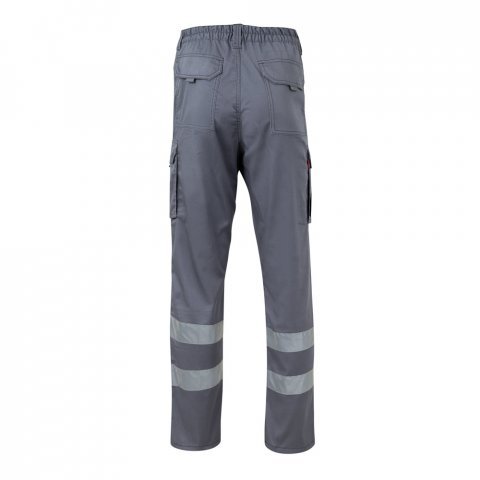 VL DIONYSUS. Pantaloni extensibili cu mai multe buzunare (240g/m&sup2;), din bumbac (46%), EME (38%) și poliester (16%) - Gri