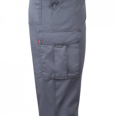 VL DIONYSUS. Pantaloni extensibili cu mai multe buzunare (240g/m&sup2;), din bumbac (46%), EME (38%) și poliester (16%) - Gri