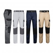 VL NJORD. Pantaloni din twill cu buzunare multiple &icirc;n două tonuri (240 g/m&sup2;), din bumbac (35%) și poliester (65%)