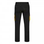 VL FIDES. Pantaloni extensibili cu buzunare multiple (240g/m&sup2;), &icirc;n două tonuri, din bumbac (46%), EME (38%) și poliester (16%) - Negru/Galben