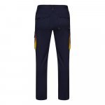 VL FIDES. Pantaloni extensibili cu buzunare multiple (240g/m&sup2;), &icirc;n două tonuri, din bumbac (46%), EME (38%) și poliester (16%) - Albastru/Galben