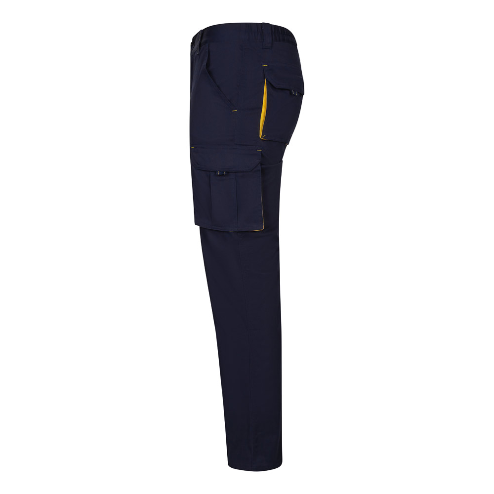 VL FIDES. Pantaloni elasticizzati bicolore con diverse tasche (240g/m²), in cotone (46%), EME (38%) e poliestere (16%)