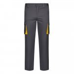 VL FIDES. Pantaloni extensibili cu buzunare multiple (240g/m&sup2;), &icirc;n două tonuri, din bumbac (46%), EME (38%) și poliester (16%) - Gri/Galben