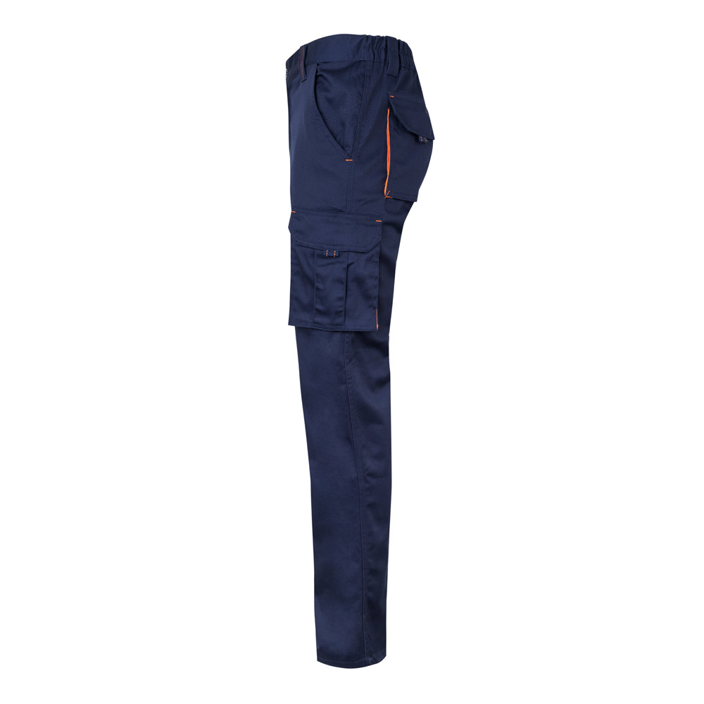 VL FIDES. Pantaloni elasticizzati bicolore con diverse tasche (240g/m²), in cotone (46%), EME (38%) e poliestere (16%)