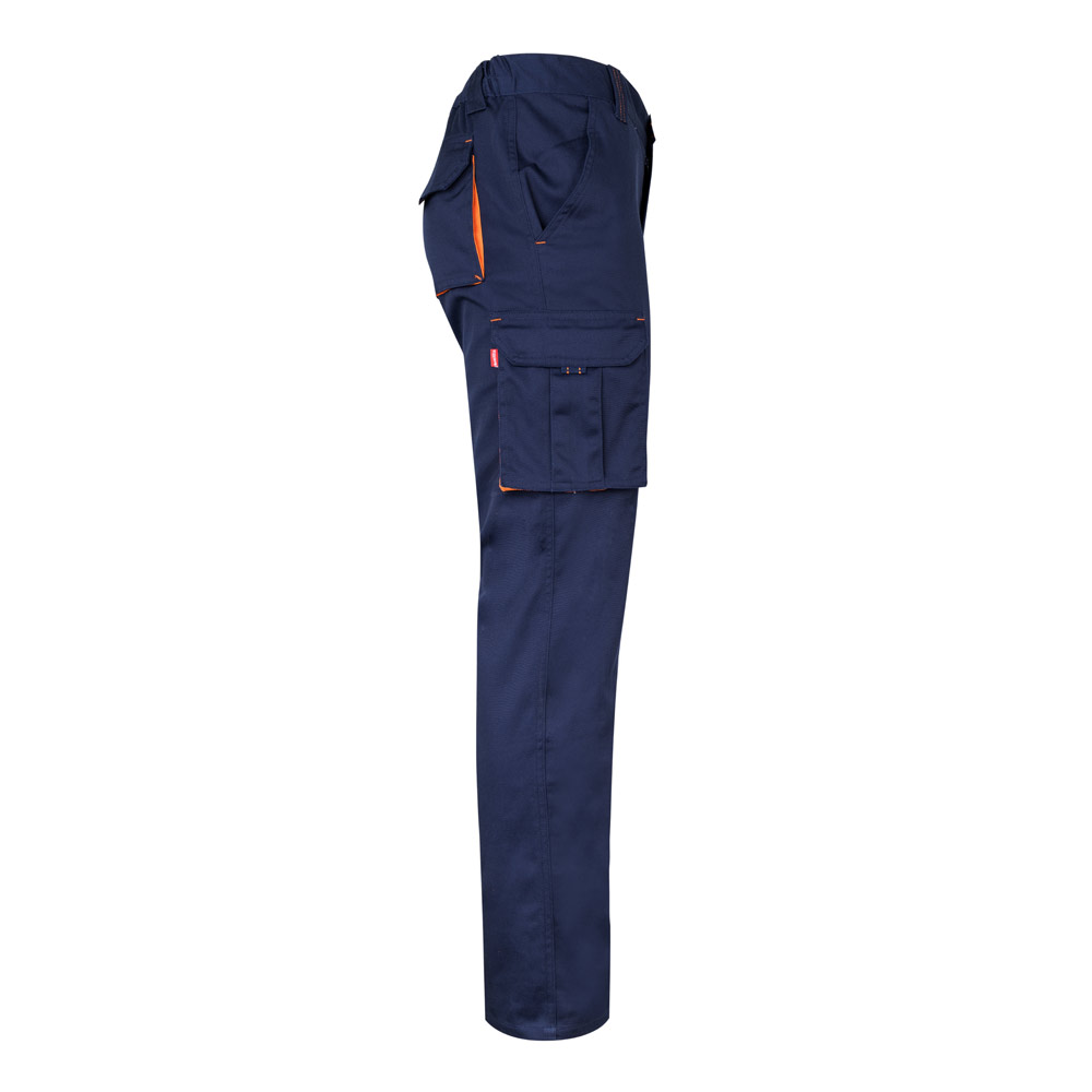VL FIDES. Pantaloni elasticizzati bicolore con diverse tasche (240g/m²), in cotone (46%), EME (38%) e poliestere (16%)