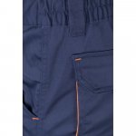 VL FIDES. Pantaloni extensibili cu buzunare multiple (240g/m&sup2;), &icirc;n două tonuri, din bumbac (46%), EME (38%) și poliester (16%) - Albastru/Portocaliu