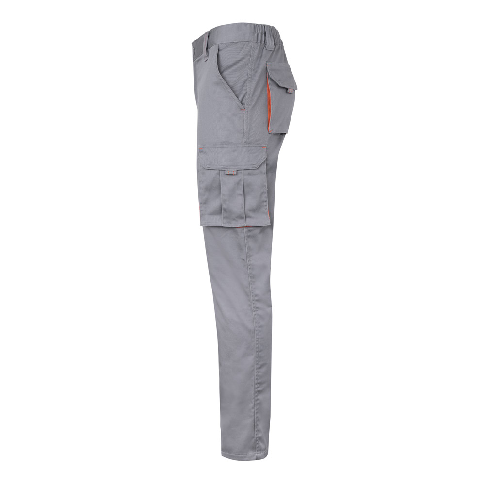 VL FIDES. Pantaloni elasticizzati bicolore con diverse tasche (240g/m²), in cotone (46%), EME (38%) e poliestere (16%)