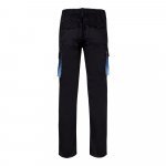 VL FIDES. Pantaloni extensibili cu buzunare multiple (240g/m&sup2;), &icirc;n două tonuri, din bumbac (46%), EME (38%) și poliester (16%) - Negru/Albastru deschis