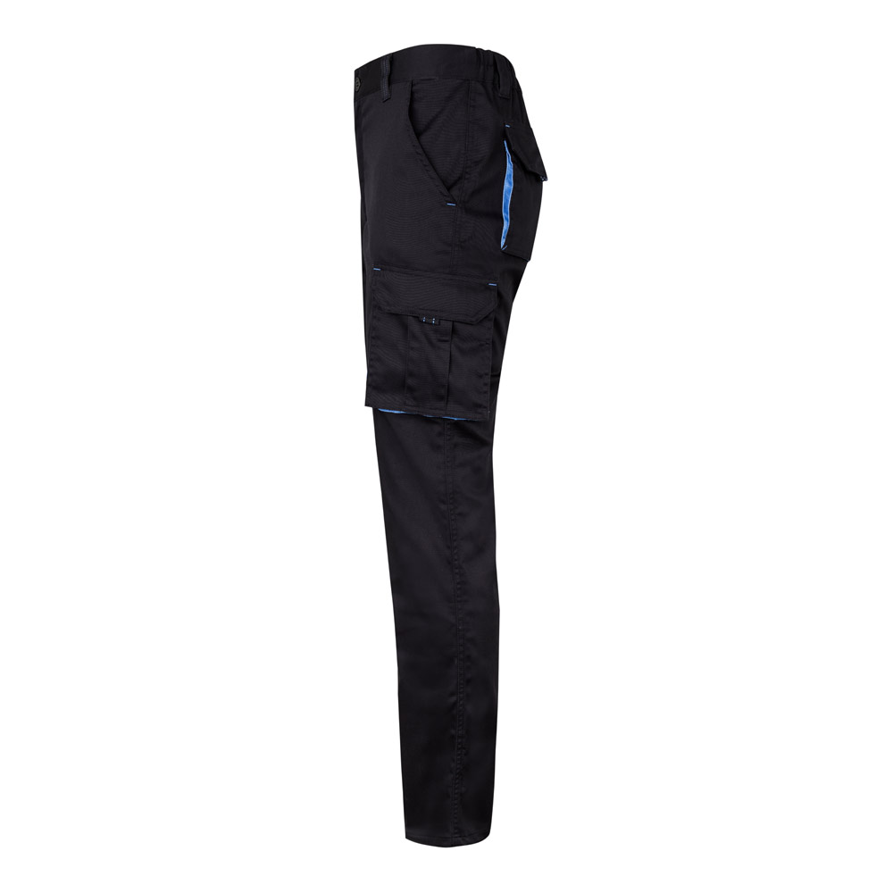 VL FIDES. Pantaloni elasticizzati bicolore con diverse tasche (240g/m²), in cotone (46%), EME (38%) e poliestere (16%)