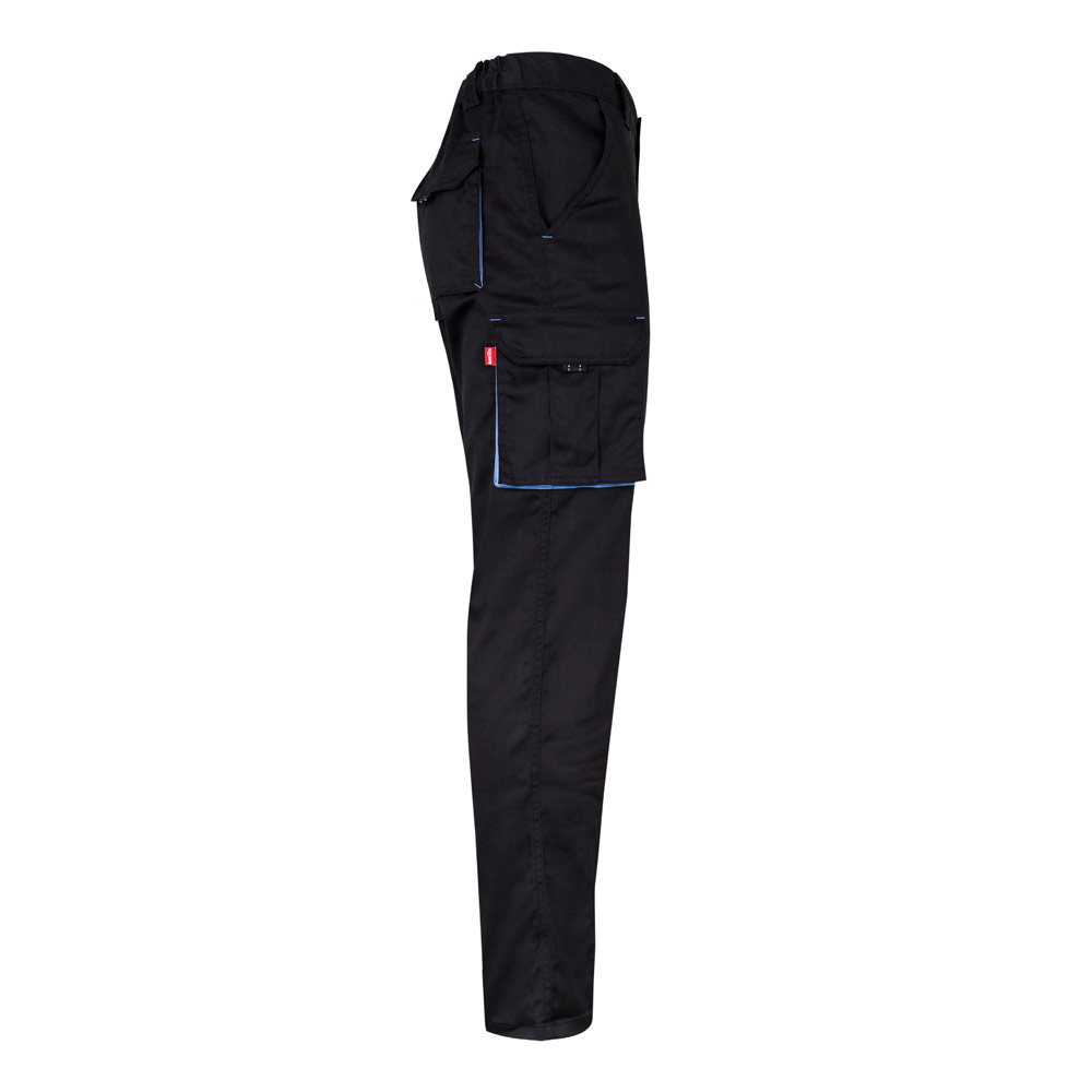 VL FIDES. Pantaloni elasticizzati bicolore con diverse tasche (240g/m²), in cotone (46%), EME (38%) e poliestere (16%)