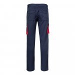 VL FIDES. Pantaloni extensibili cu buzunare multiple (240g/m&sup2;), &icirc;n două tonuri, din bumbac (46%), EME (38%) și poliester (16%) - Albastru/Roșu