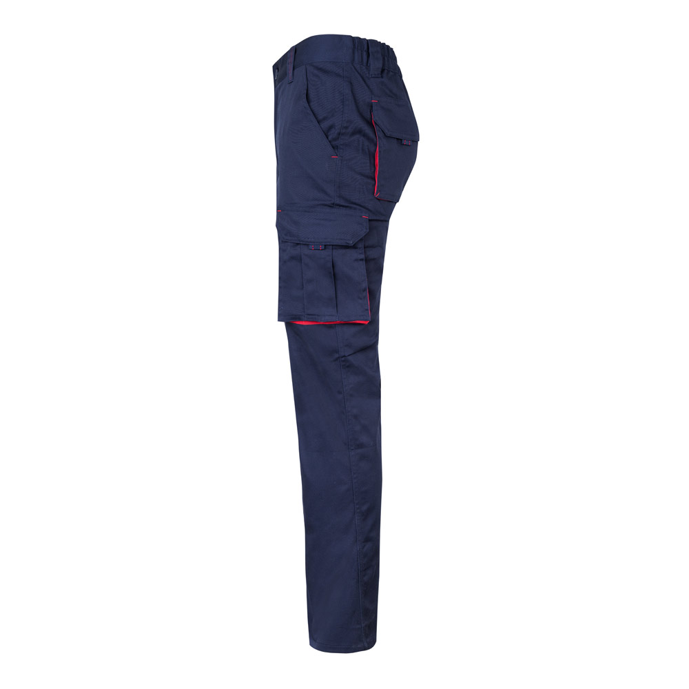 VL FIDES. Pantaloni elasticizzati bicolore con diverse tasche (240g/m²), in cotone (46%), EME (38%) e poliestere (16%)