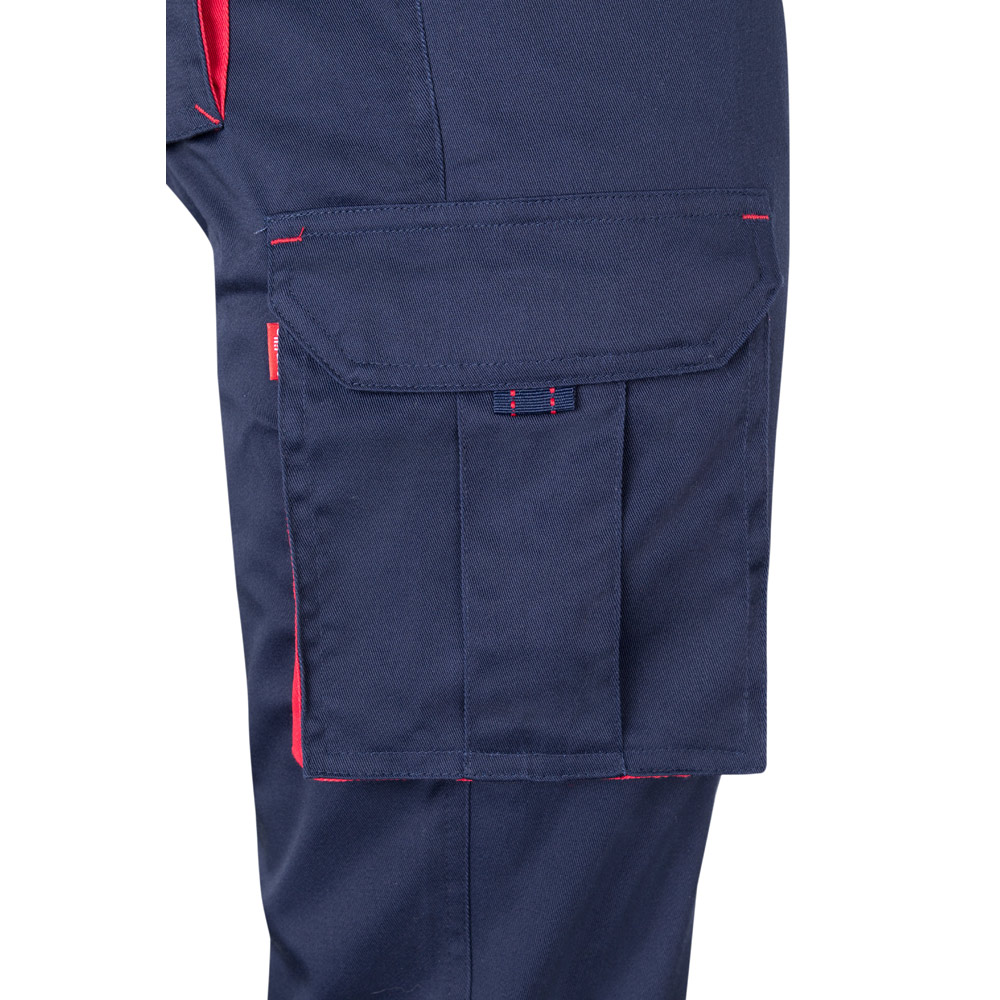 VL FIDES. Pantaloni elasticizzati bicolore con diverse tasche (240g/m²), in cotone (46%), EME (38%) e poliestere (16%)