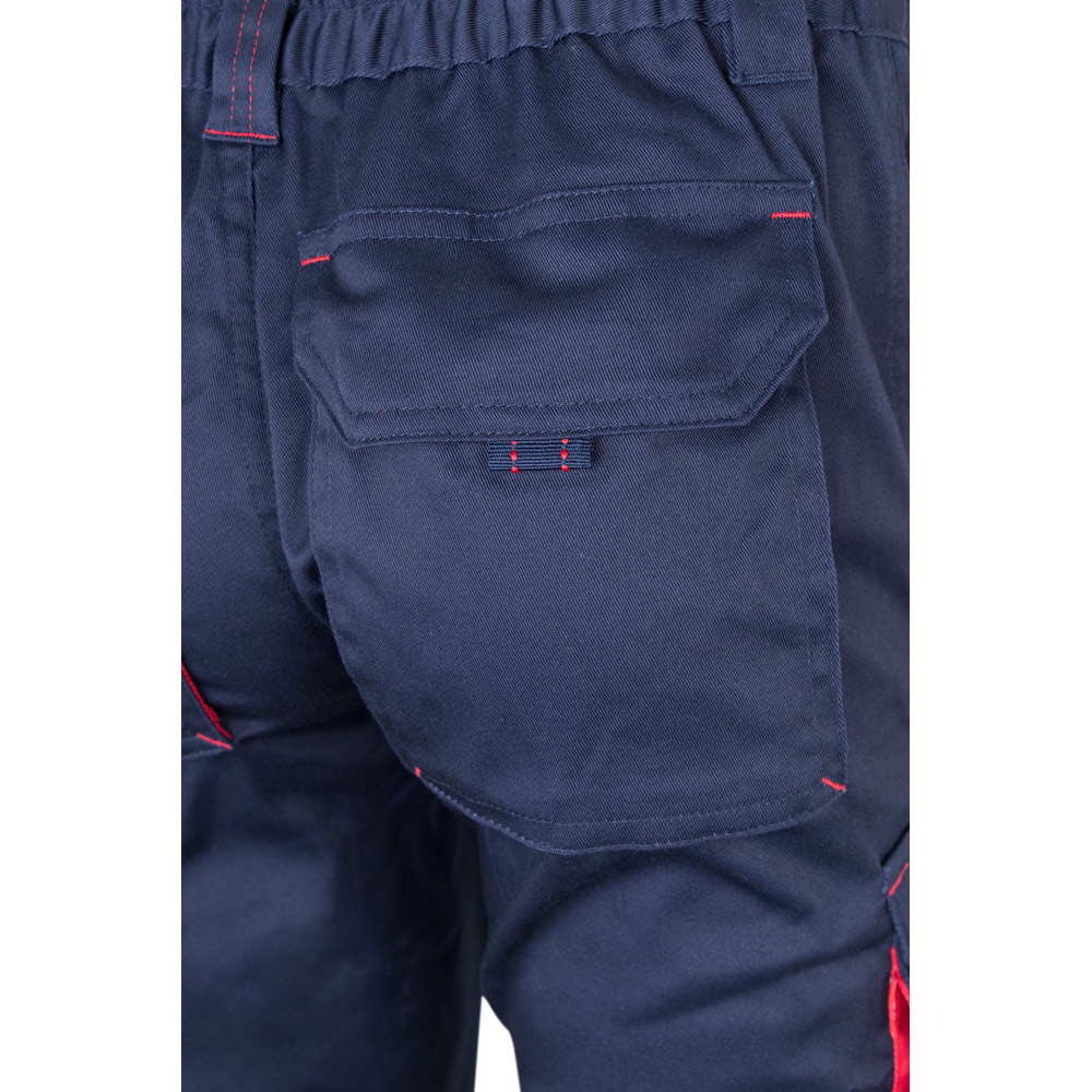 VL FIDES. Pantaloni elasticizzati bicolore con diverse tasche (240g/m²), in cotone (46%), EME (38%) e poliestere (16%)