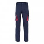 VL FIDES. Pantaloni extensibili cu buzunare multiple (240g/m&sup2;), &icirc;n două tonuri, din bumbac (46%), EME (38%) și poliester (16%) - Albastru/Roșu