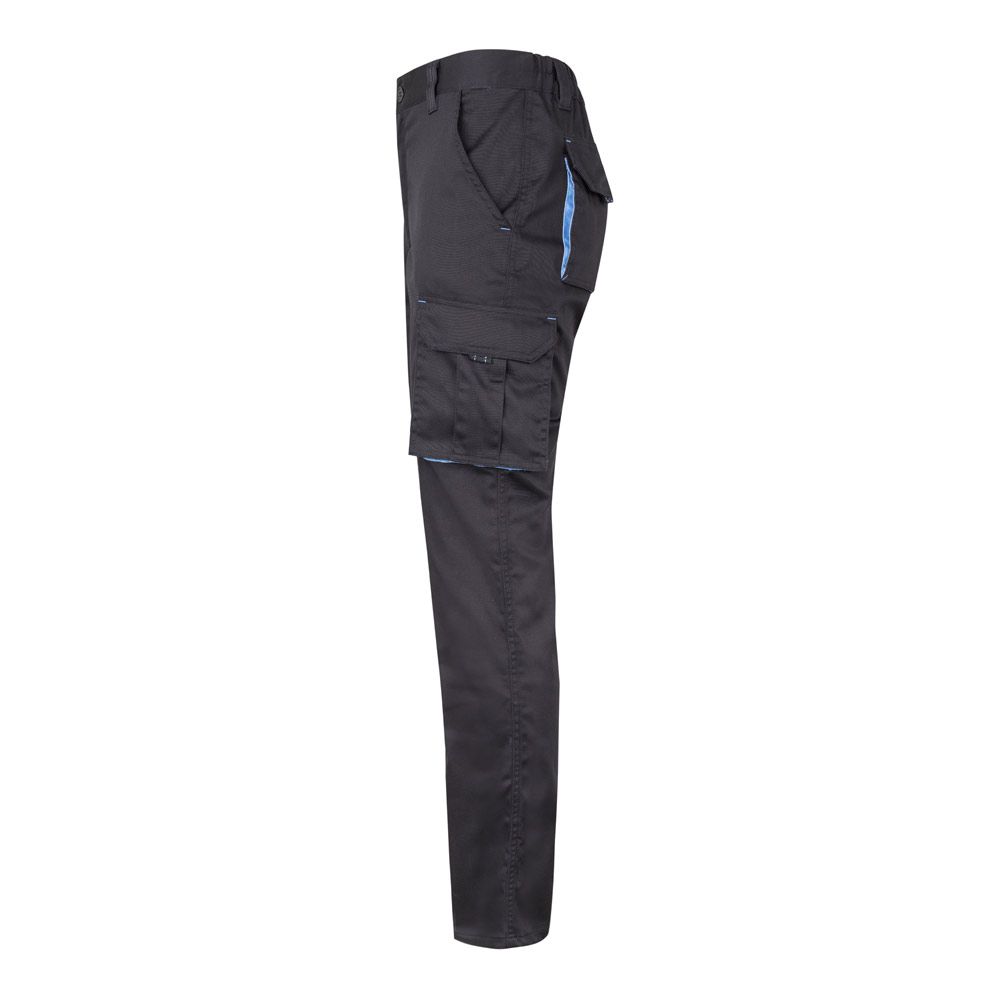 VL FIDES. Pantaloni elasticizzati bicolore con diverse tasche (240g/m²), in cotone (46%), EME (38%) e poliestere (16%)