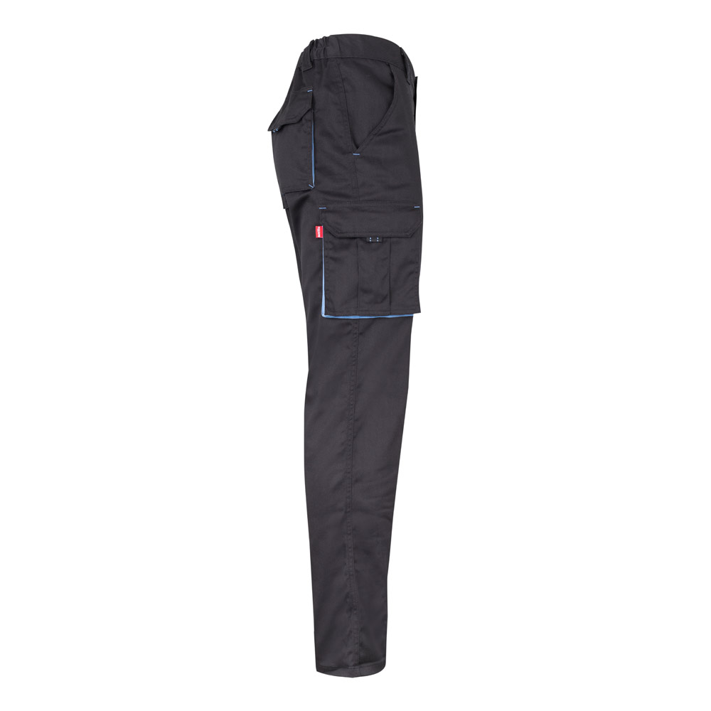 VL FIDES. Pantaloni elasticizzati bicolore con diverse tasche (240g/m²), in cotone (46%), EME (38%) e poliestere (16%)