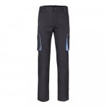 VL FIDES. Pantaloni extensibili cu buzunare multiple (240g/m&sup2;), &icirc;n două tonuri, din bumbac (46%), EME (38%) și poliester (16%) - Gri/Albastru deschis