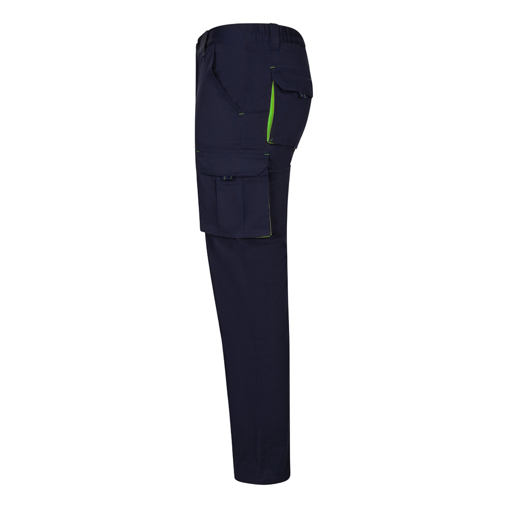 VL FIDES. Pantaloni elasticizzati bicolore con diverse tasche (240g/m²), in cotone (46%), EME (38%) e poliestere (16%)