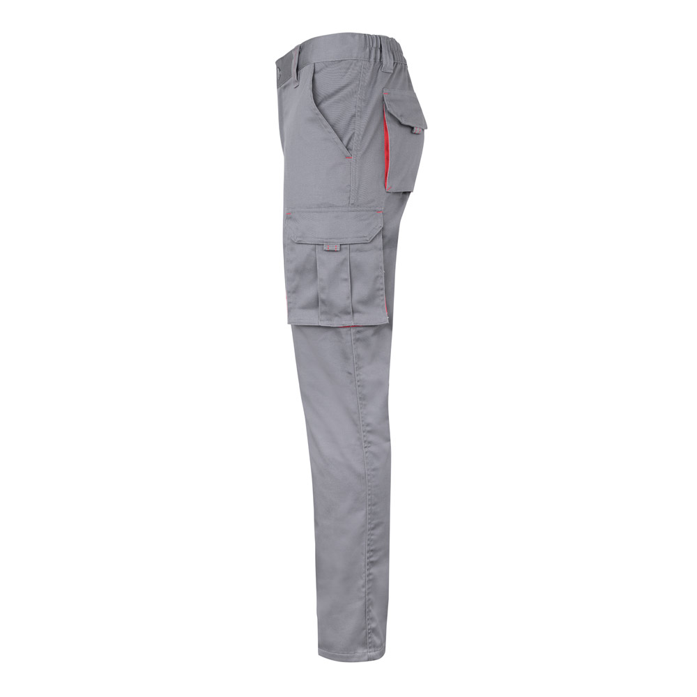 VL FIDES. Pantaloni elasticizzati bicolore con diverse tasche (240g/m²), in cotone (46%), EME (38%) e poliestere (16%)