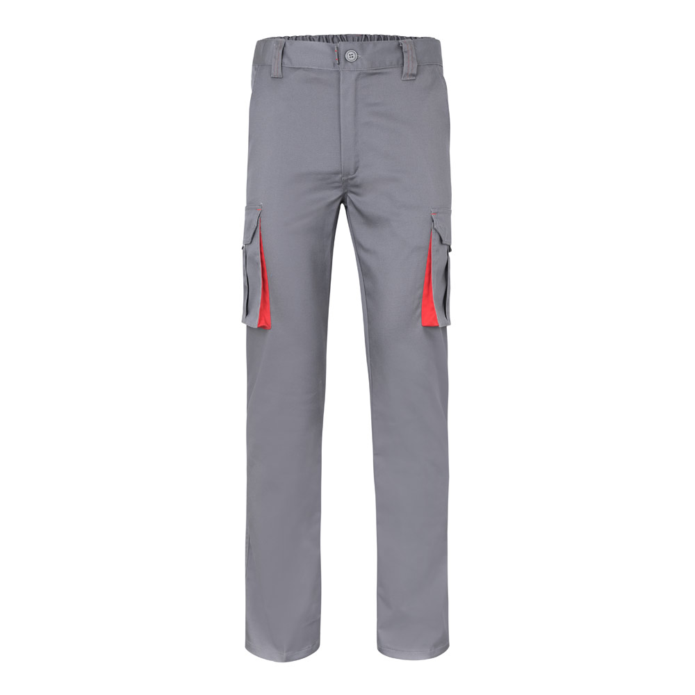 VL FIDES. Pantaloni elasticizzati bicolore con diverse tasche (240g/m²), in cotone (46%), EME (38%) e poliestere (16%)