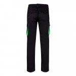 VL FIDES. Pantaloni extensibili cu buzunare multiple (240g/m&sup2;), &icirc;n două tonuri, din bumbac (46%), EME (38%) și poliester (16%) - Negru/Verde