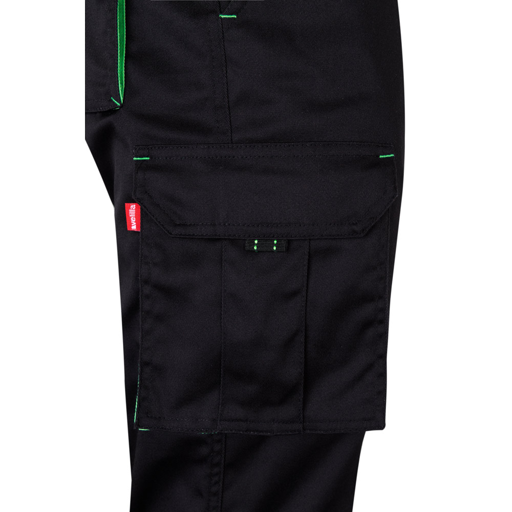 VL FIDES. Pantaloni elasticizzati bicolore con diverse tasche (240g/m²), in cotone (46%), EME (38%) e poliestere (16%)