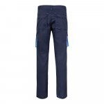 VL FIDES. Pantaloni extensibili cu buzunare multiple (240g/m&sup2;), &icirc;n două tonuri, din bumbac (46%), EME (38%) și poliester (16%) - Albastru/Albastru deschis