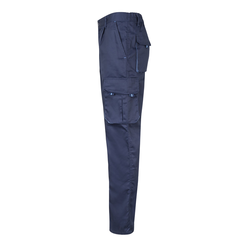 VL FIDES. Pantaloni elasticizzati bicolore con diverse tasche (240g/m²), in cotone (46%), EME (38%) e poliestere (16%)