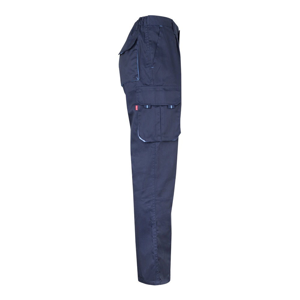 VL FIDES. Pantaloni elasticizzati bicolore con diverse tasche (240g/m²), in cotone (46%), EME (38%) e poliestere (16%)