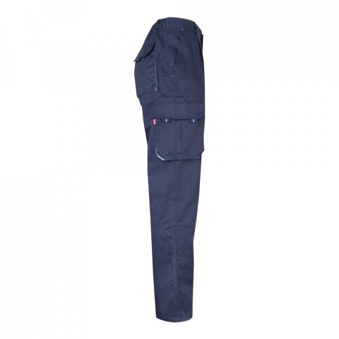 VL FIDES. Pantaloni extensibili cu buzunare multiple (240g/m&sup2;), &icirc;n două tonuri, din bumbac (46%), EME (38%) și poliester (16%) - Albastru/Albastru deschis